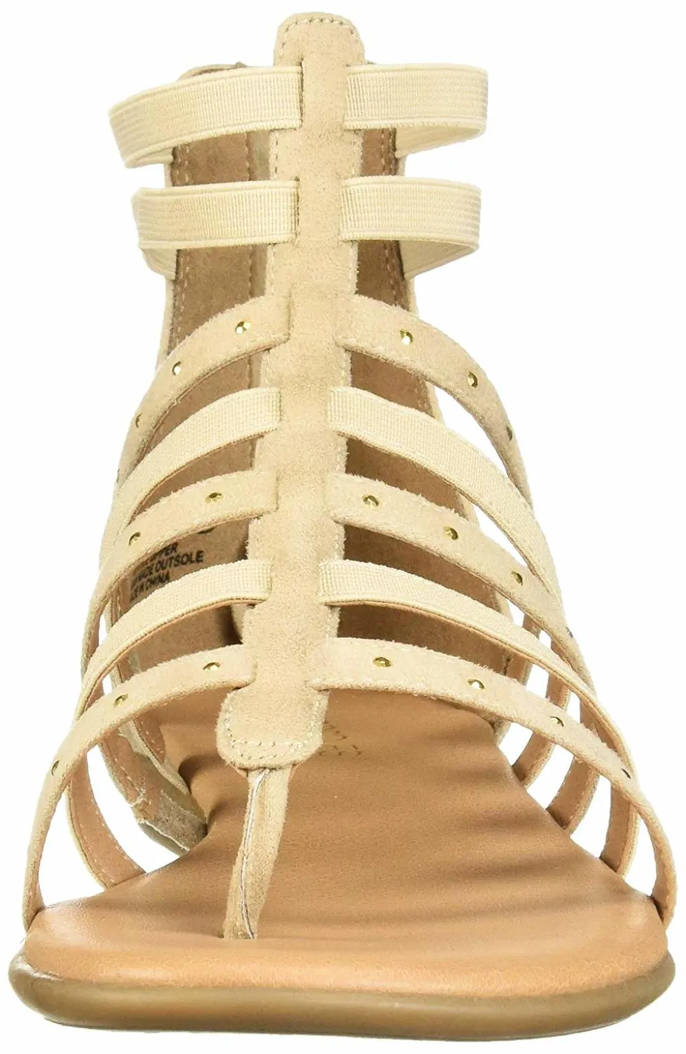 Aerosoles Women's NUCHLEAR Flat Sandal Bone Nude Low Wedge Gladiator Sandals