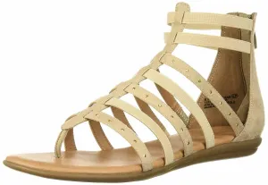 Aerosoles Women's NUCHLEAR Flat Sandal Bone Nude Low Wedge Gladiator Sandals