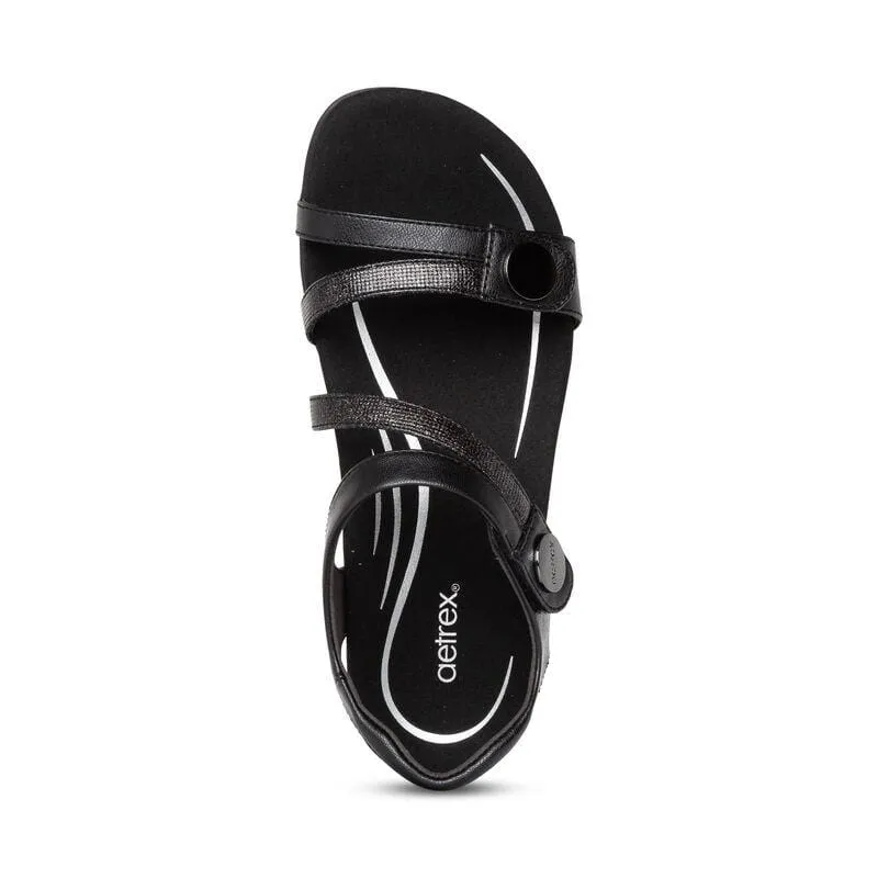 Aetrex Women's Jess Sandals- Black