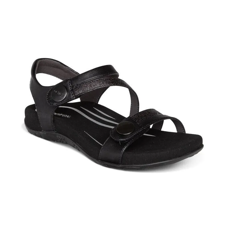 Aetrex Women's Jess Sandals- Black