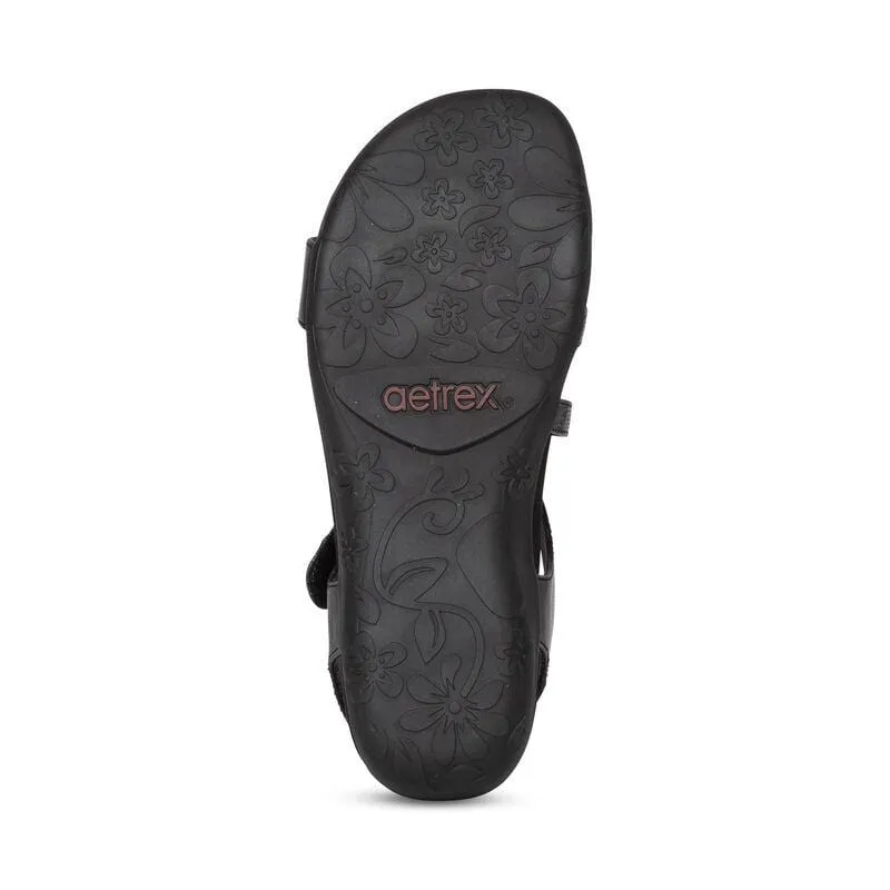 Aetrex Women's Jess Sandals- Black