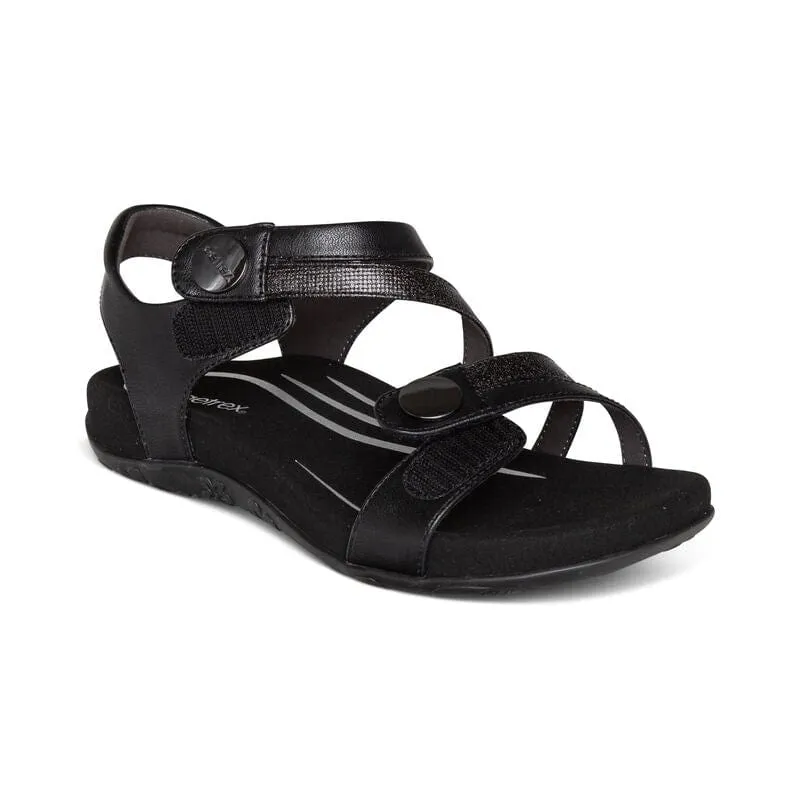 Aetrex Women's Jess Sandals- Black