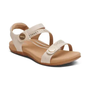 Aetrex Women's Jess Sandals- Champagne Sparkle