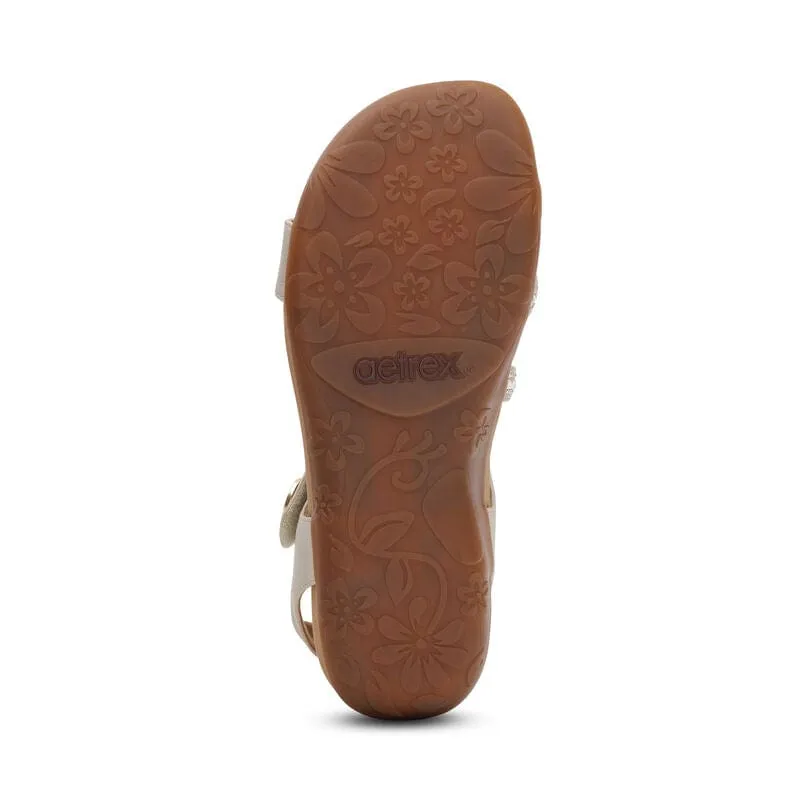 Aetrex Women's Jess Sandals- Champagne Sparkle