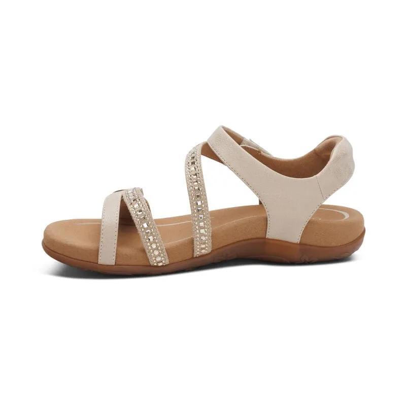 Aetrex Women's Jess Sandals- Champagne Sparkle