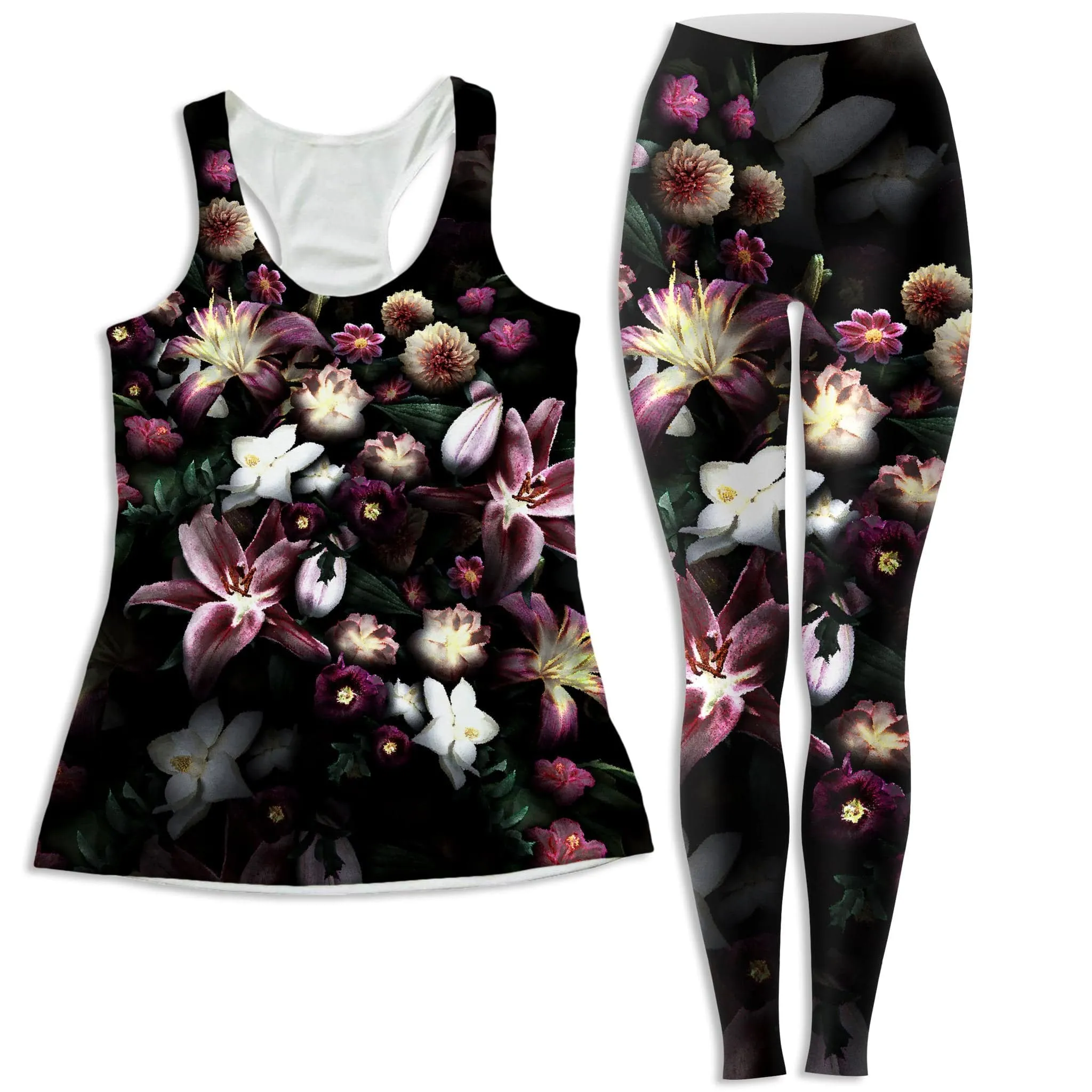 Blooming Teal Women's Tank and Leggings Combo