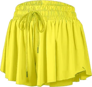 Butterfly Flowy Short in Neon Yellow