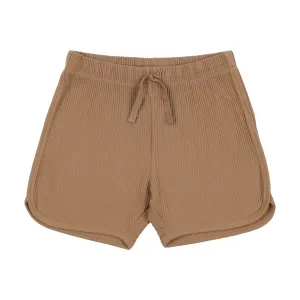 Camel Ribbed Dolphin Shorts
