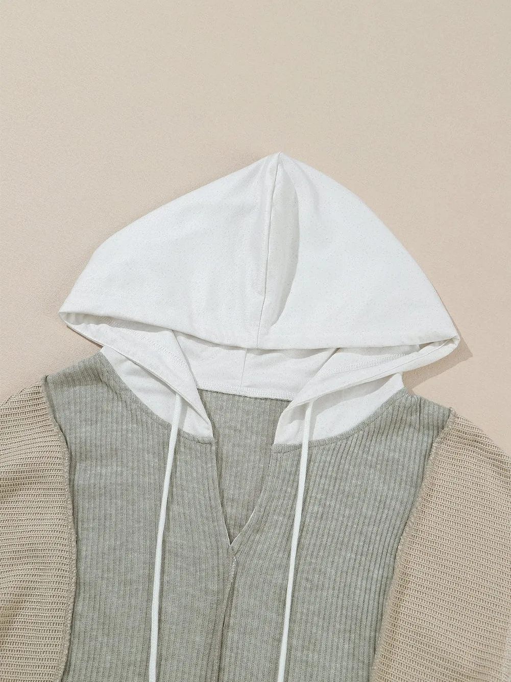 Casual Color Block Zip-Up Hooded Coat