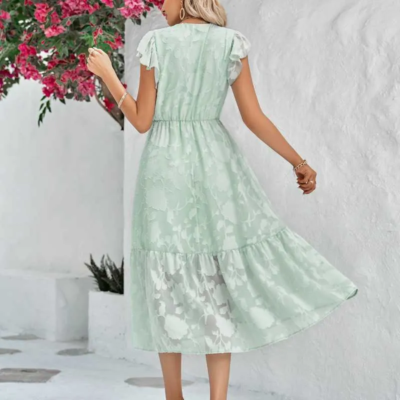 Casual Floral V-neck Sleeveless Maxi Dress