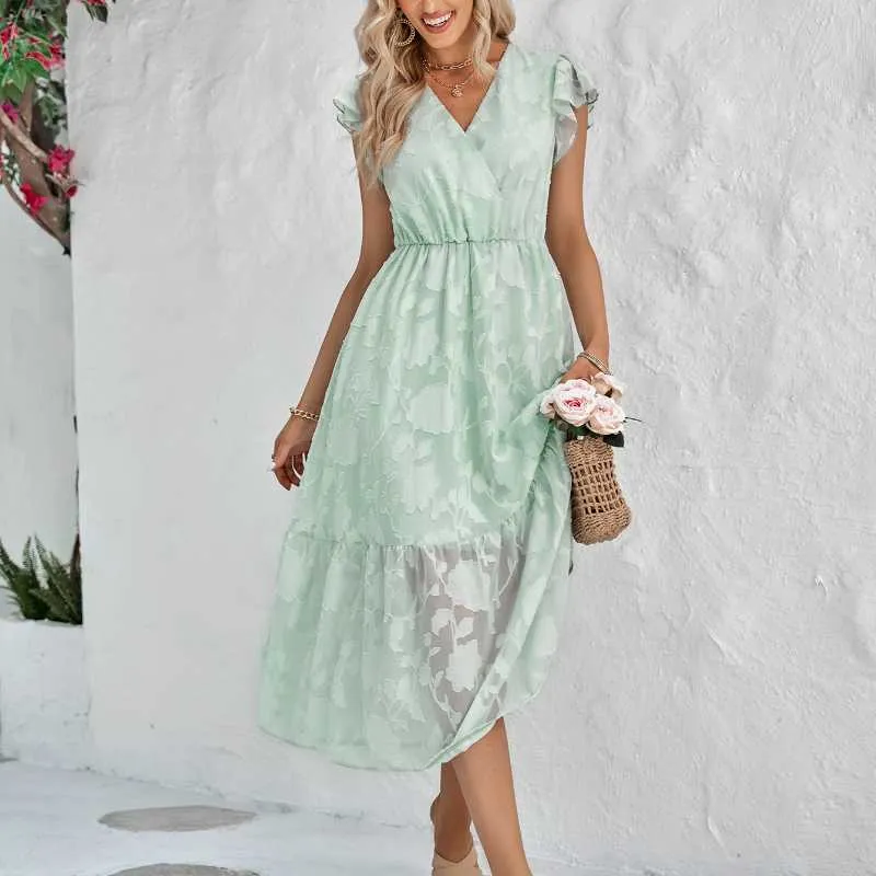 Casual Floral V-neck Sleeveless Maxi Dress