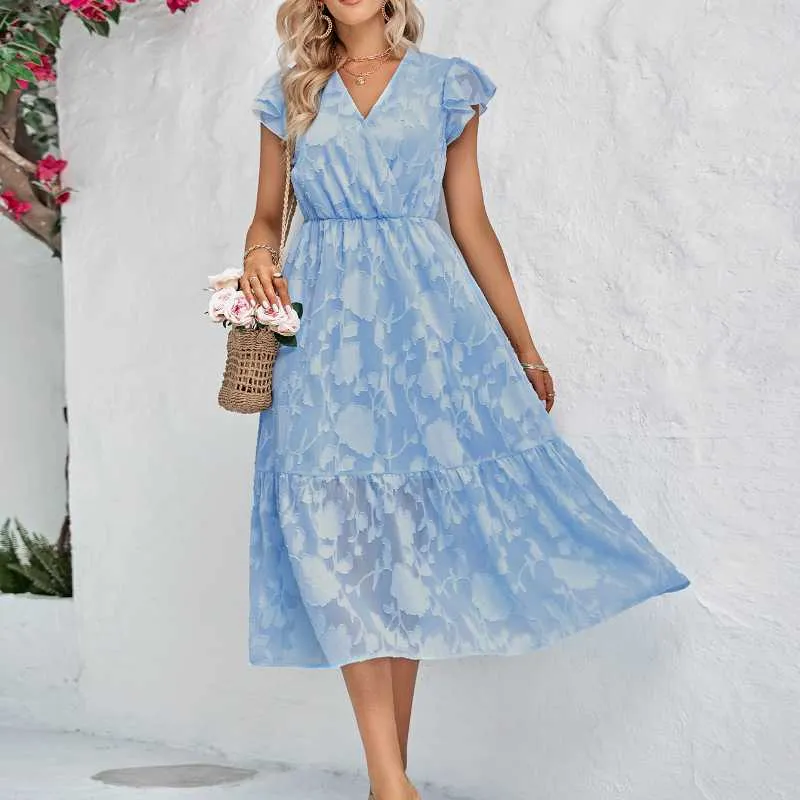 Casual Floral V-neck Sleeveless Maxi Dress