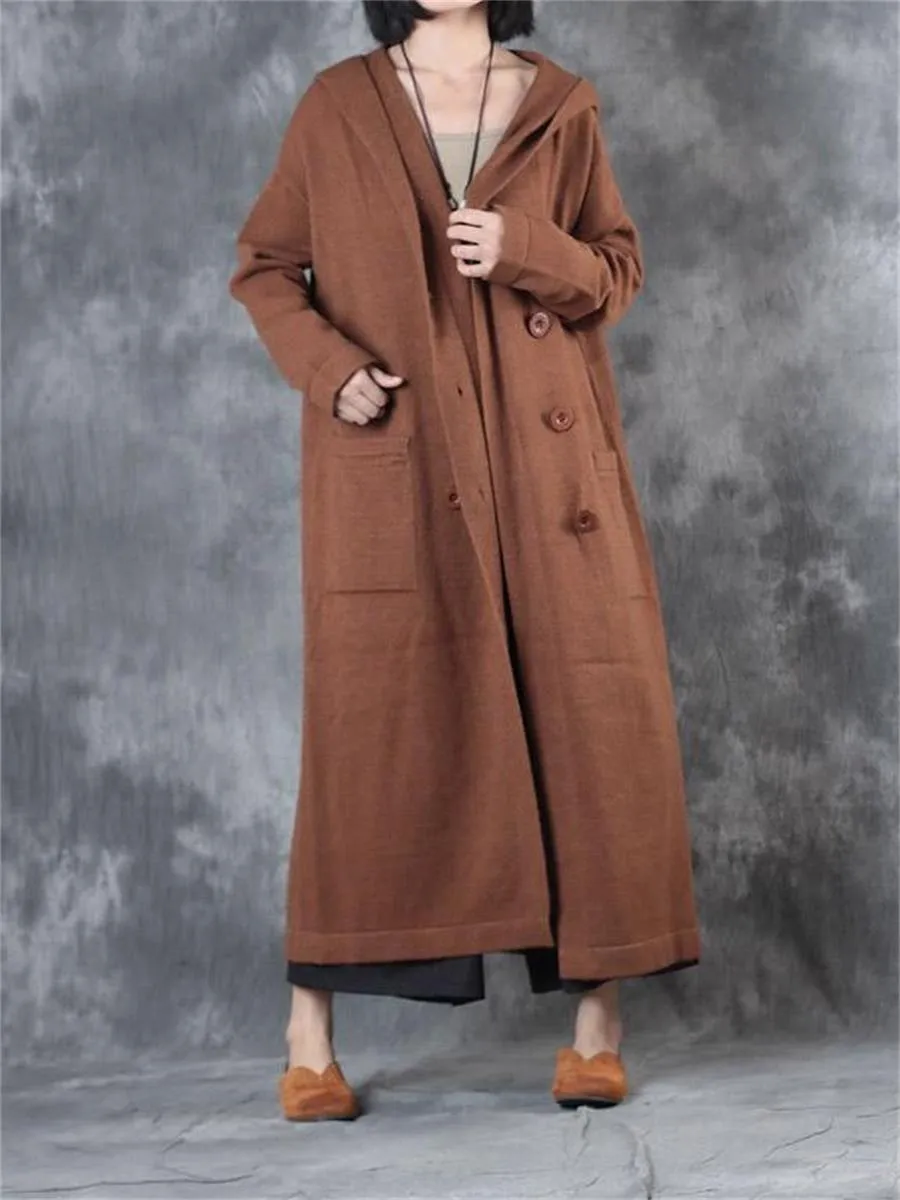 Casual Retro Loose Sweater Long Coat