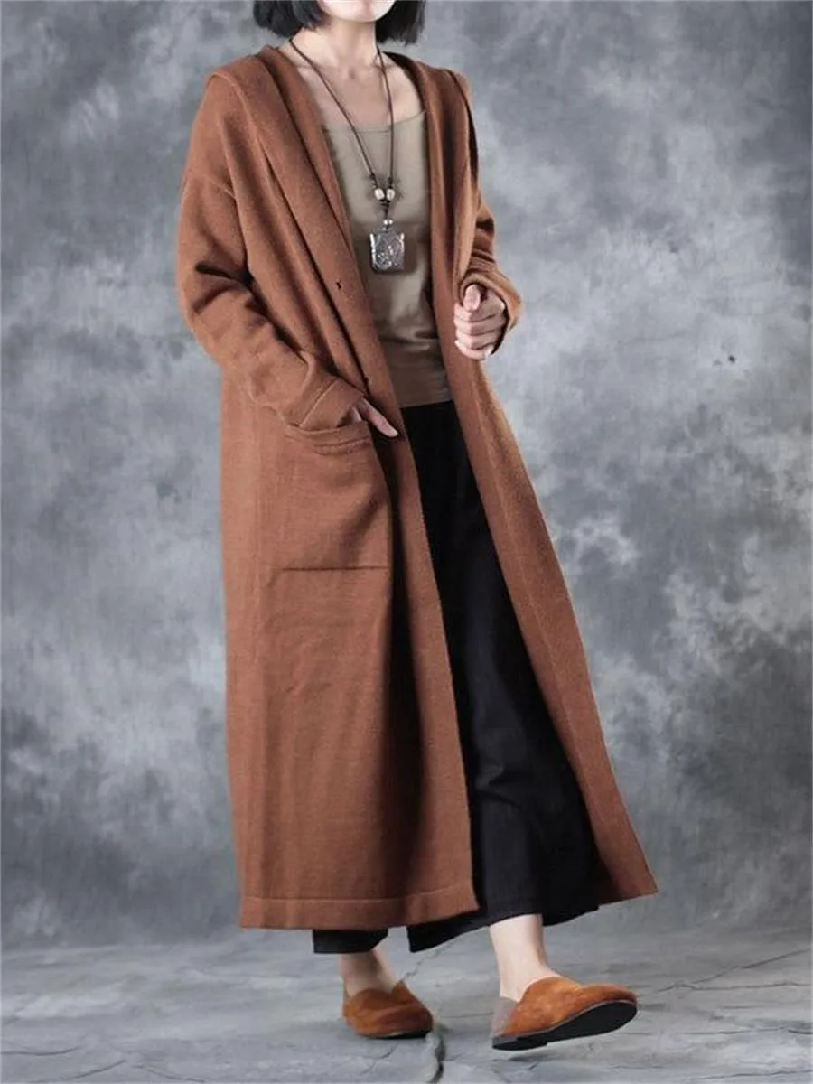 Casual Retro Loose Sweater Long Coat