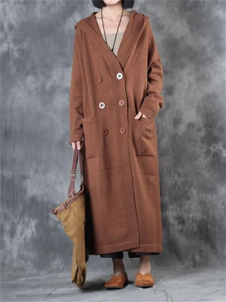 Casual Retro Loose Sweater Long Coat