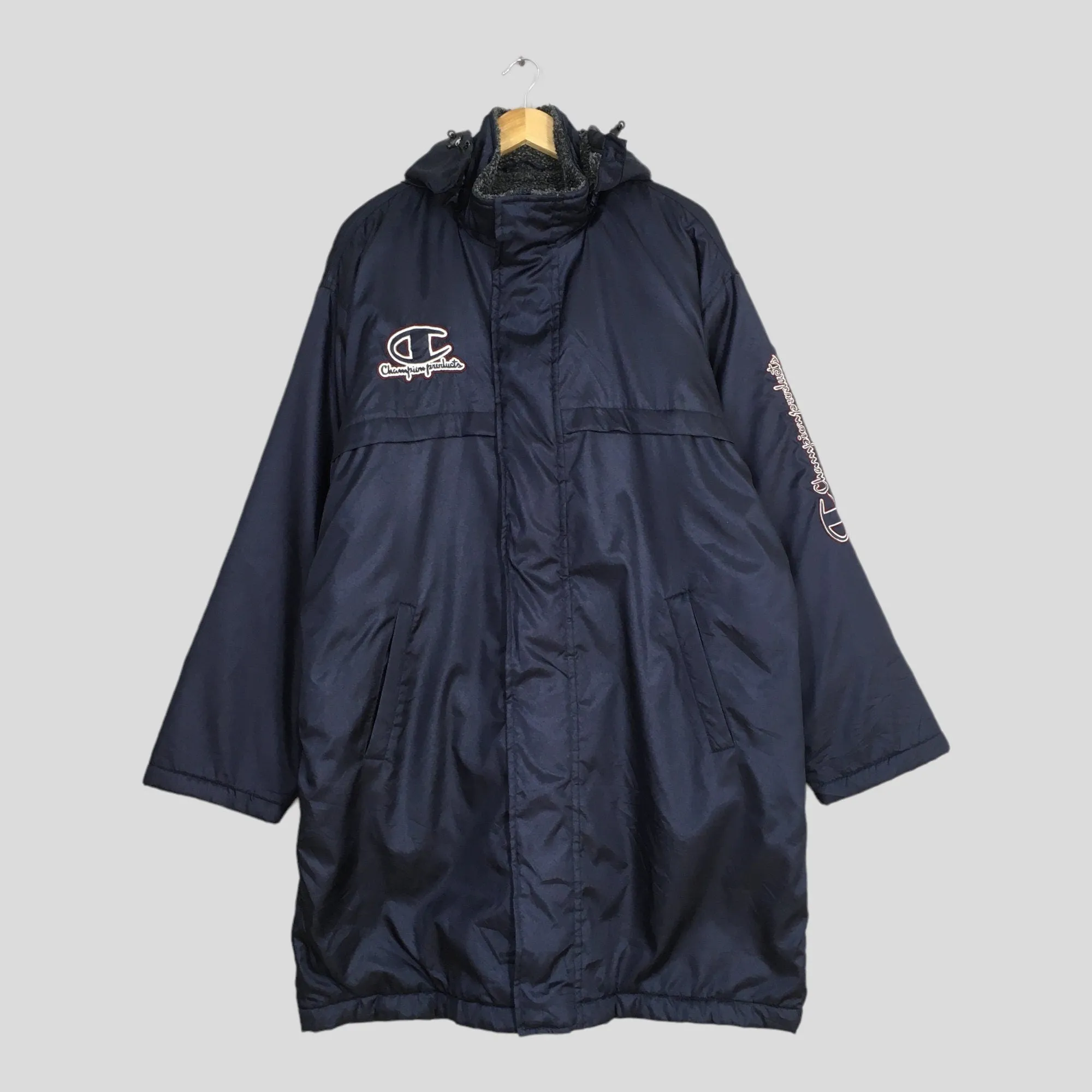 Champion Sherpa Parka Hoodie Jacket Large