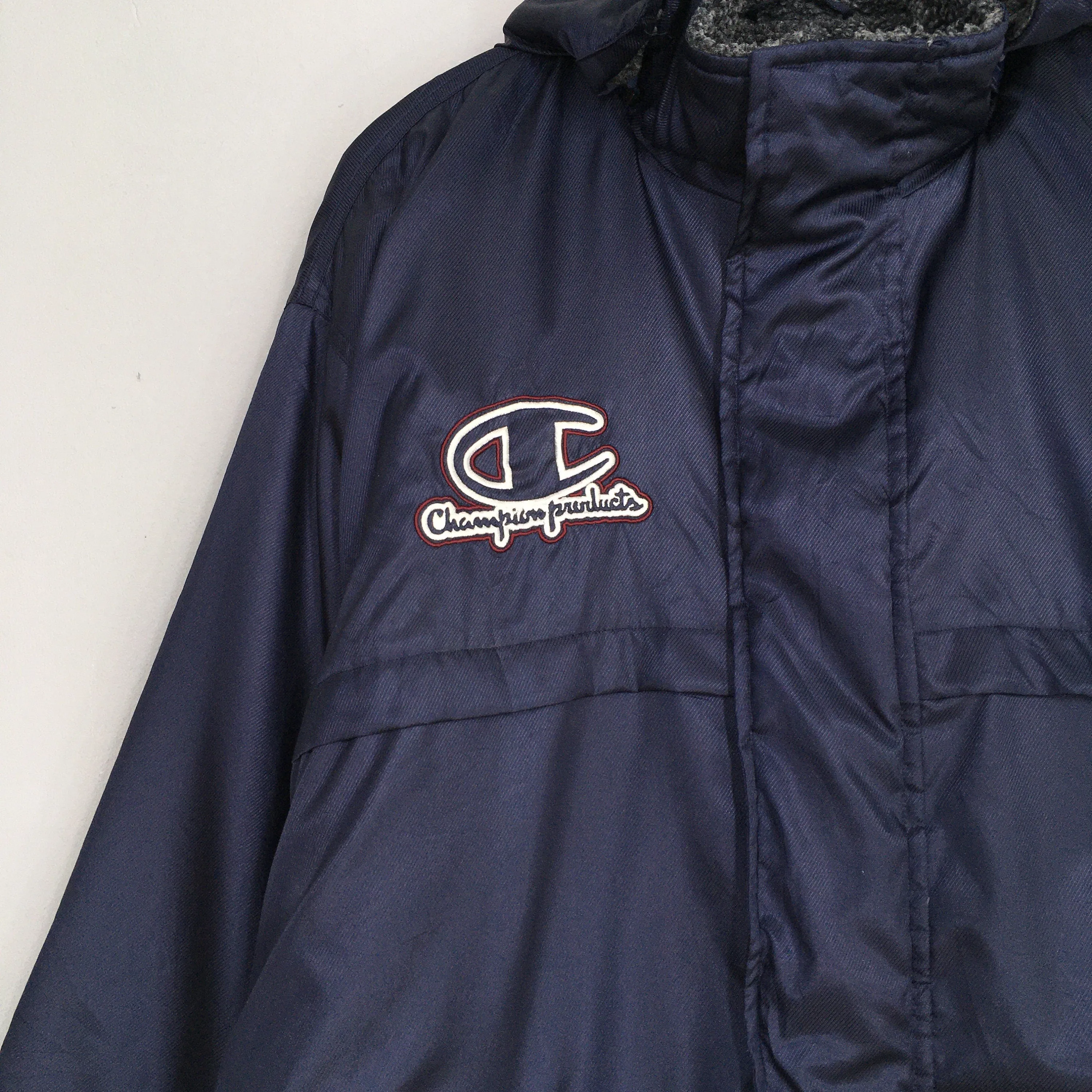 Champion Sherpa Parka Hoodie Jacket Large