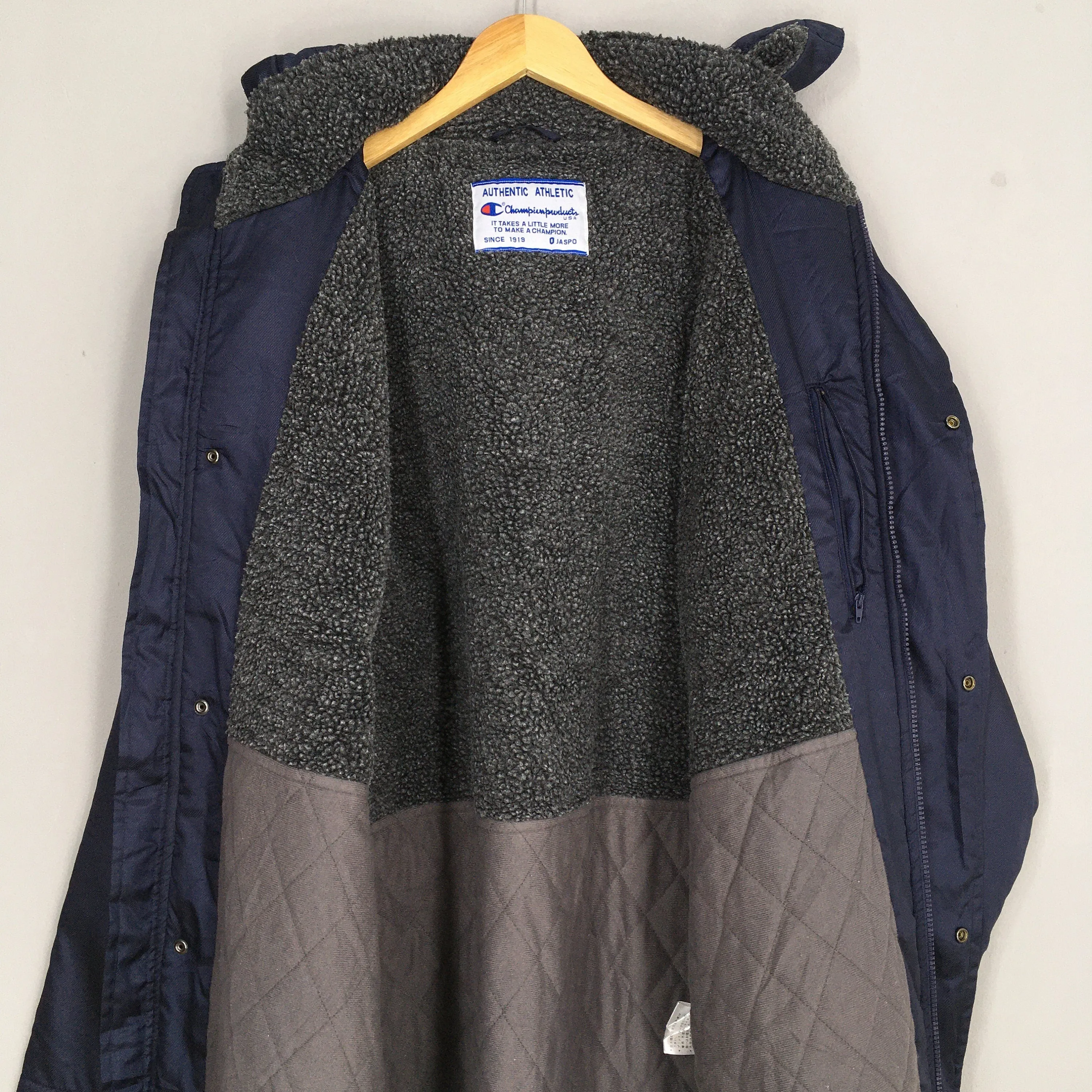 Champion Sherpa Parka Hoodie Jacket Large