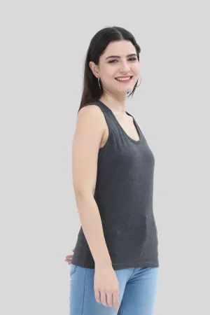 Charcoal Melange Tank Top for women