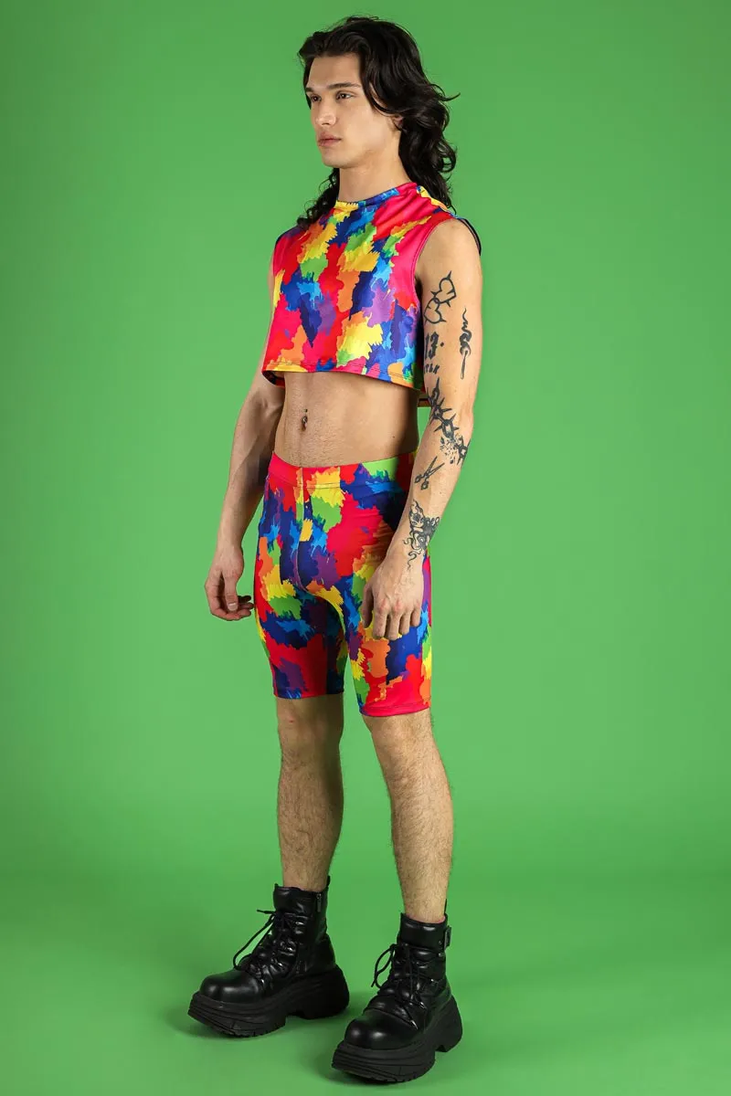 Color Splash Men's Biker Shorts Set