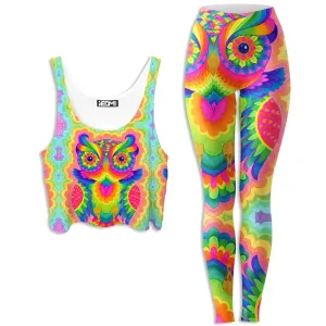 Cosmic Owl Crop Top and Leggings Combo