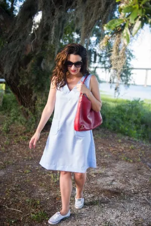 Cotton Shirting Sundress with Pockets — The Maria
