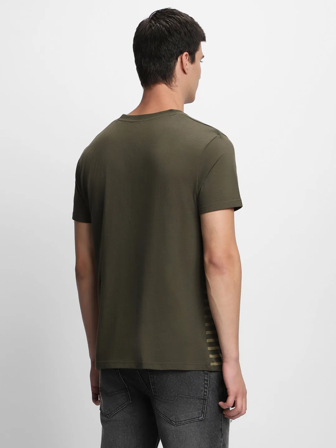 Dennis Lingo Round Neck Striped Slim Fit Cotton T-shirt