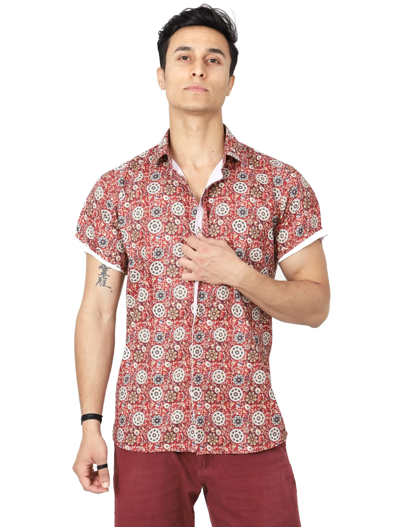 Digital Printed Red Casual Shirt