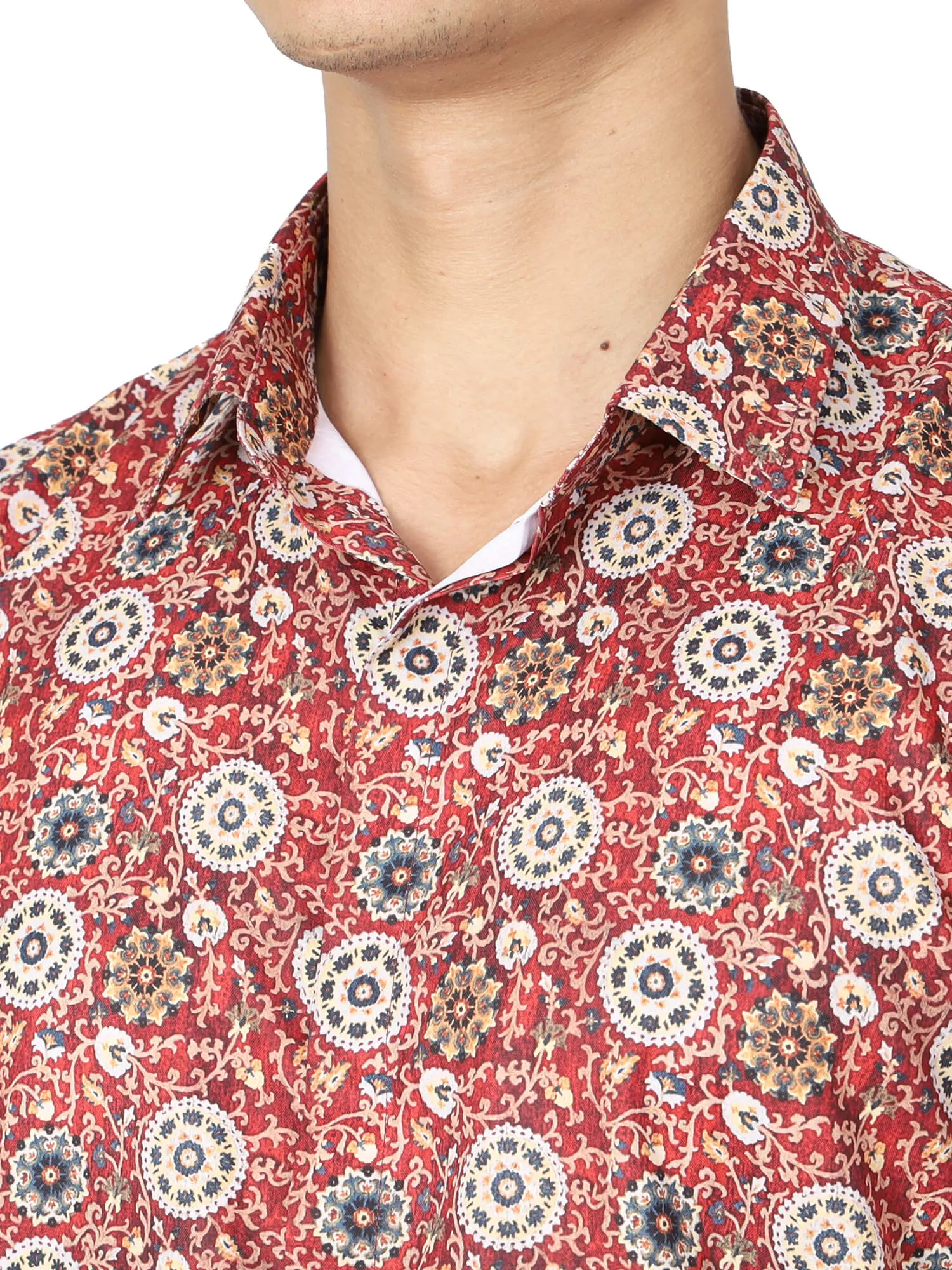 Digital Printed Red Casual Shirt