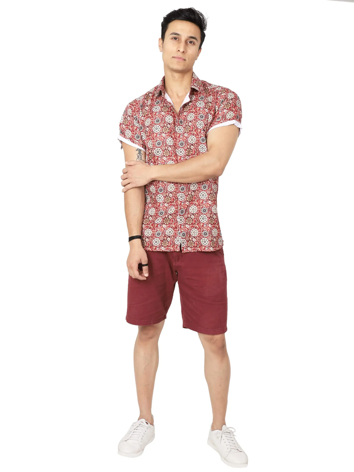 Digital Printed Red Casual Shirt