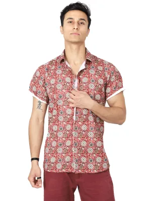 Digital Printed Red Casual Shirt