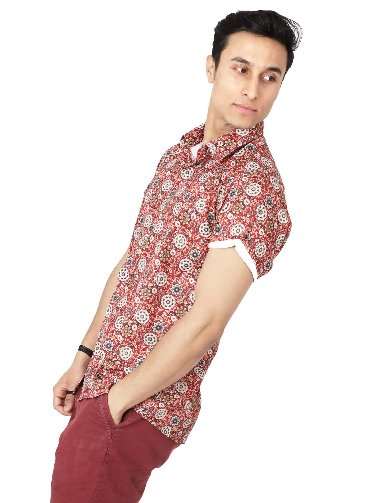 Digital Printed Red Casual Shirt