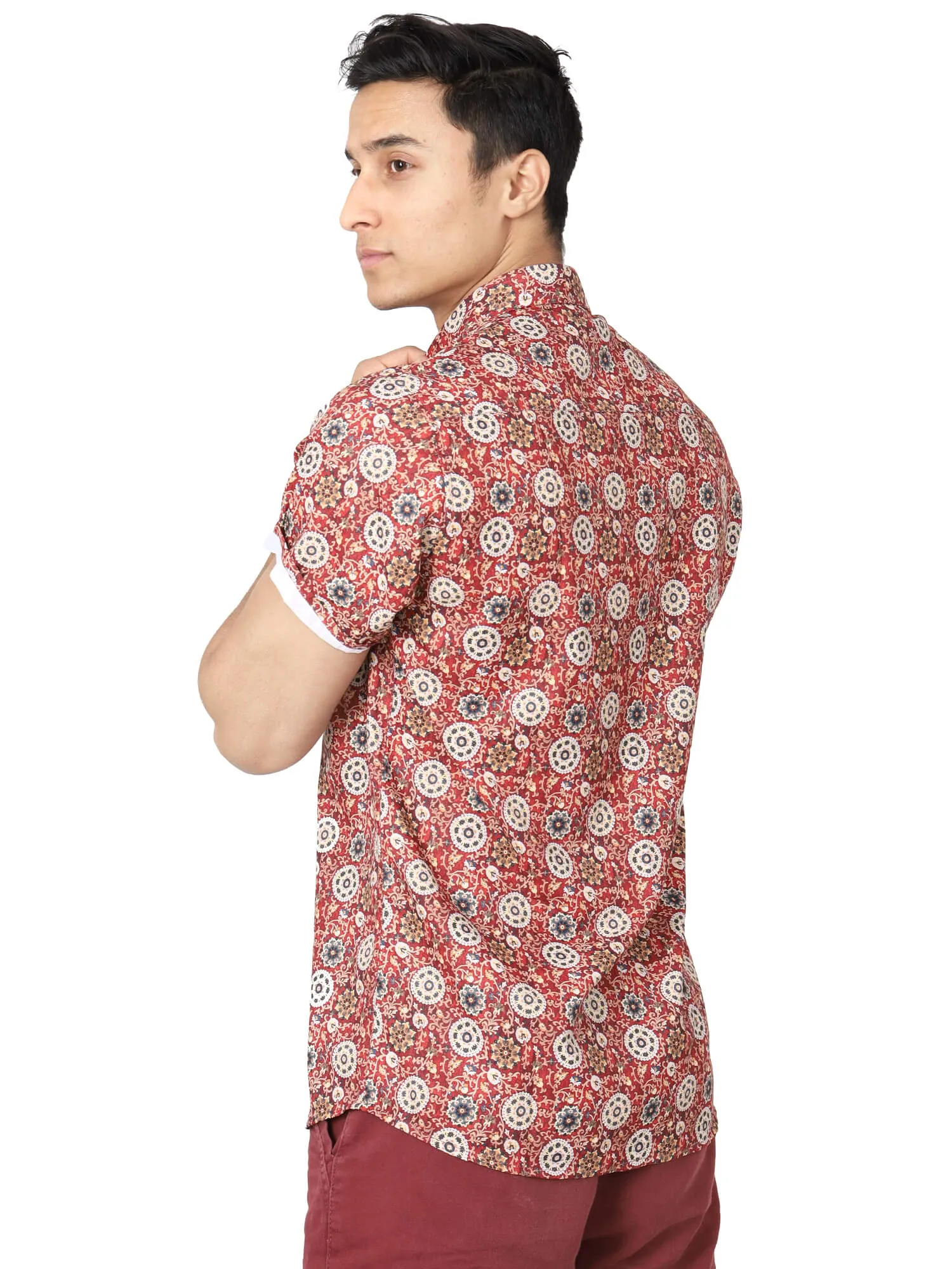 Digital Printed Red Casual Shirt