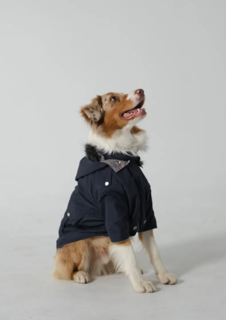 Dog Doble face Parka Navy/Grey