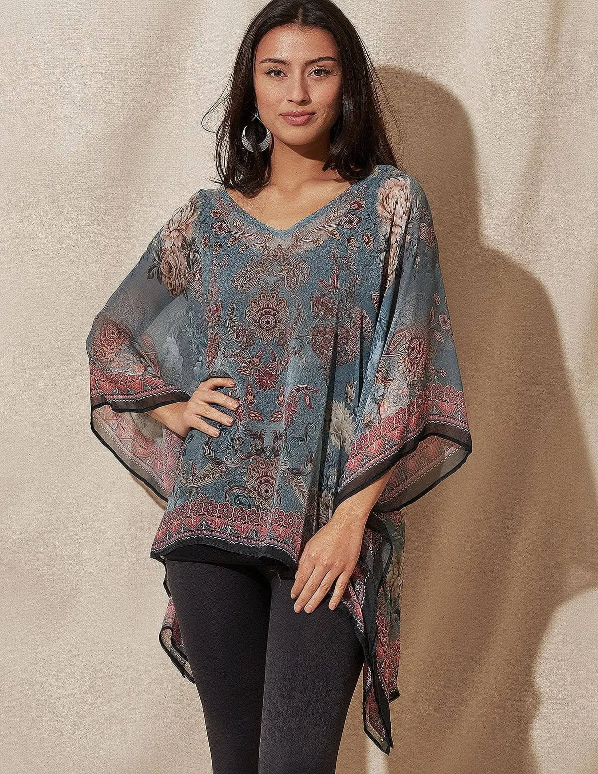 Fair Trade Leilani Flowy Tunic - Grey Mist