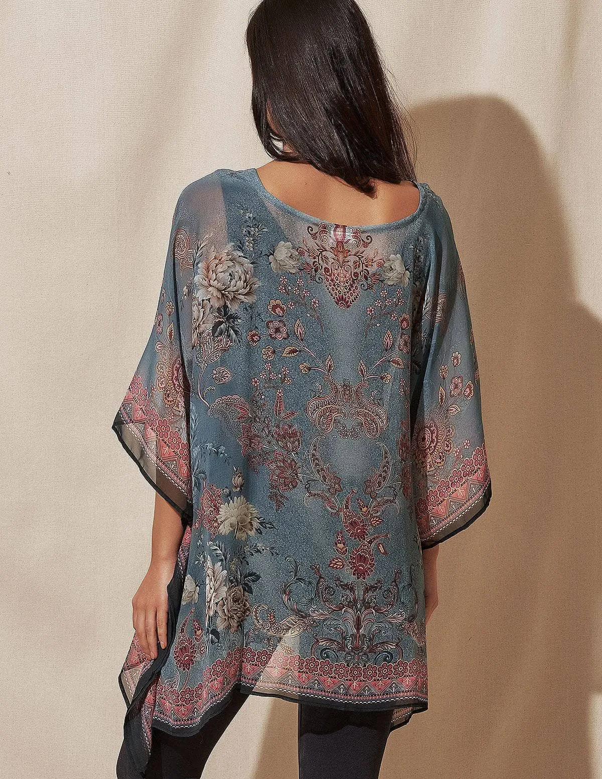 Fair Trade Leilani Flowy Tunic - Grey Mist