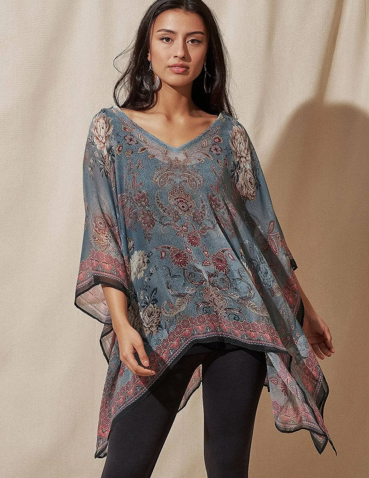 Fair Trade Leilani Flowy Tunic - Grey Mist