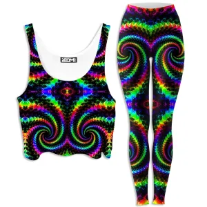 Fractaled Vision Crop Top and Leggings Combo