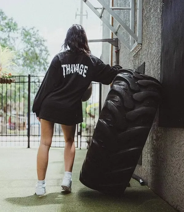 GYM BUDDY THAVAGE CREW NECK UNISEX FITNESS SWEATSHIRTS