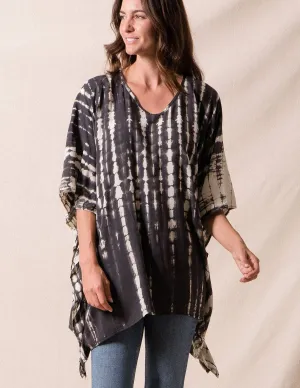 Handmade Bali Poncho - Shibori Tie-Dye