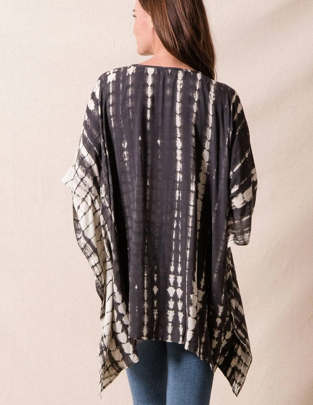 Handmade Bali Poncho - Shibori Tie-Dye