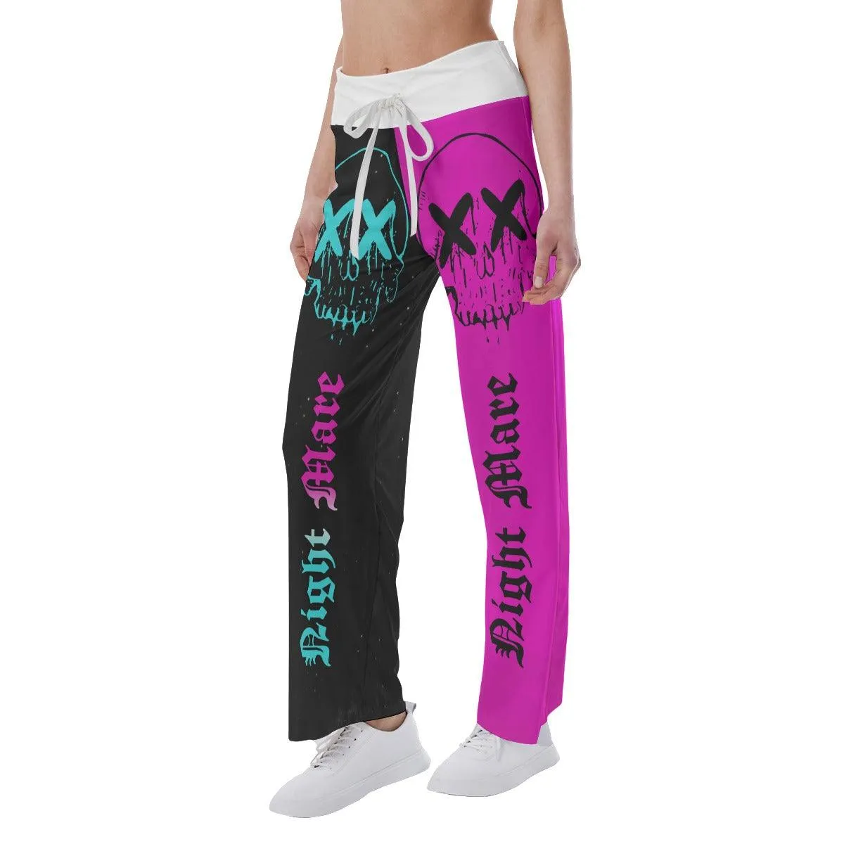 Hot Skull Face Nightmare High-waisted Straight-leg Trousers