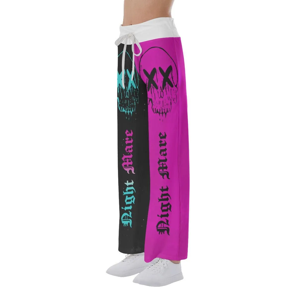 Hot Skull Face Nightmare High-waisted Straight-leg Trousers