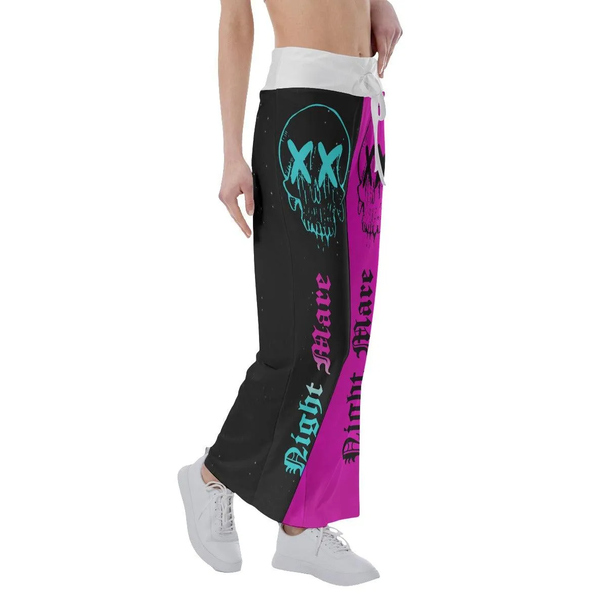 Hot Skull Face Nightmare High-waisted Straight-leg Trousers