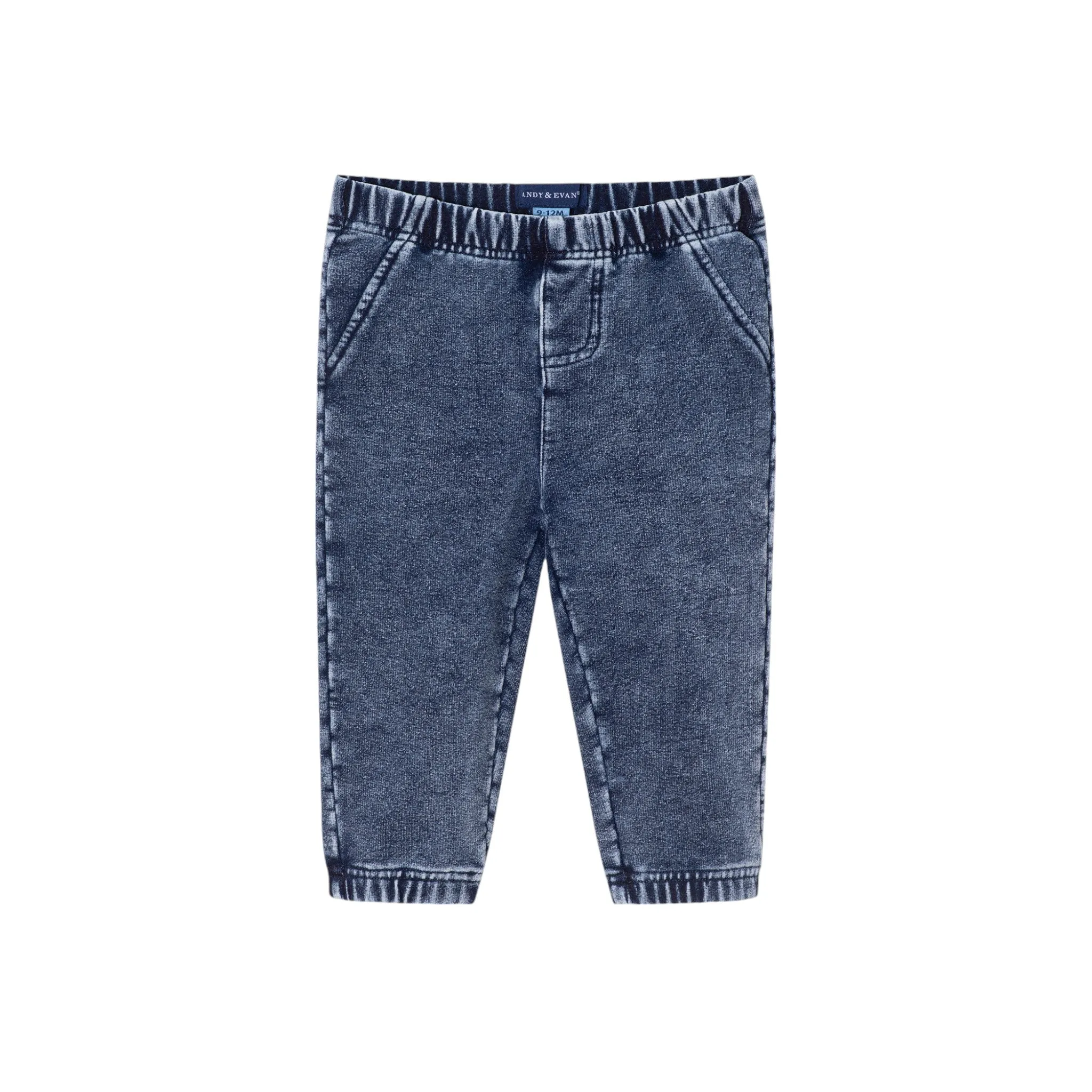 Infant 2-Piece Suspender Shirtzie® & Faux Denim Terry Pant Set | Navy