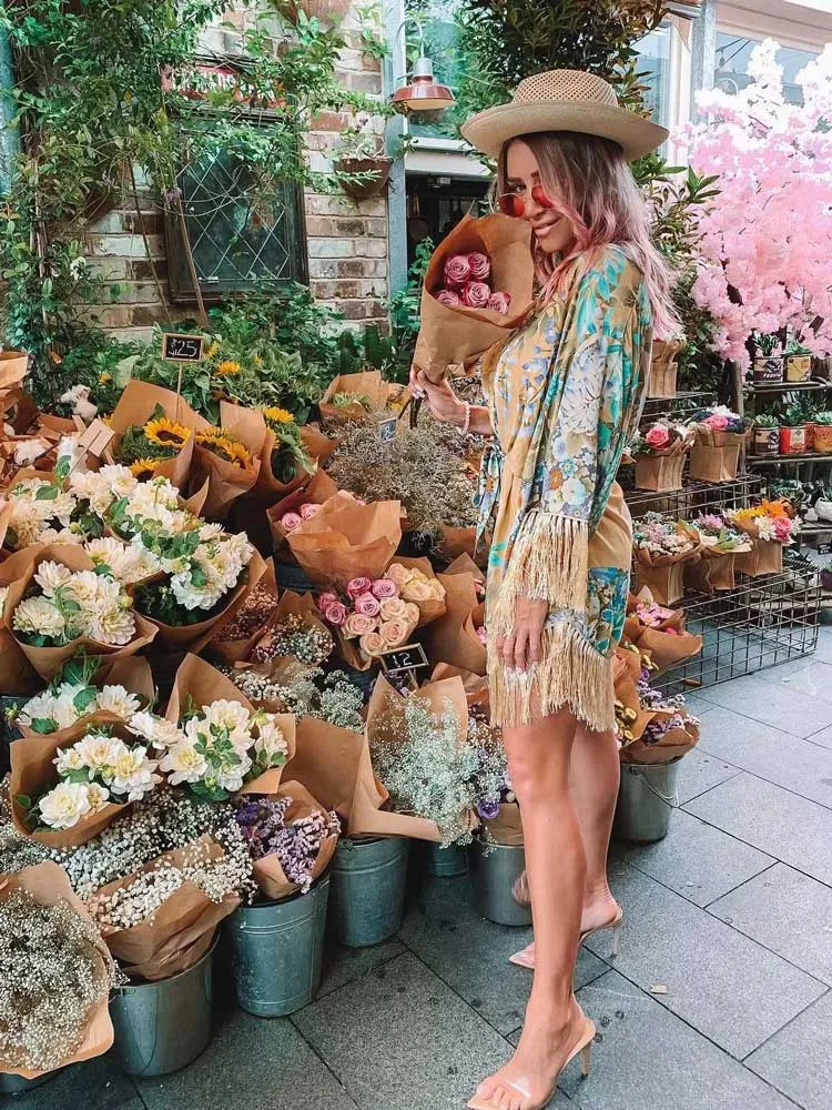 Kimono Mini Dress with Tassels