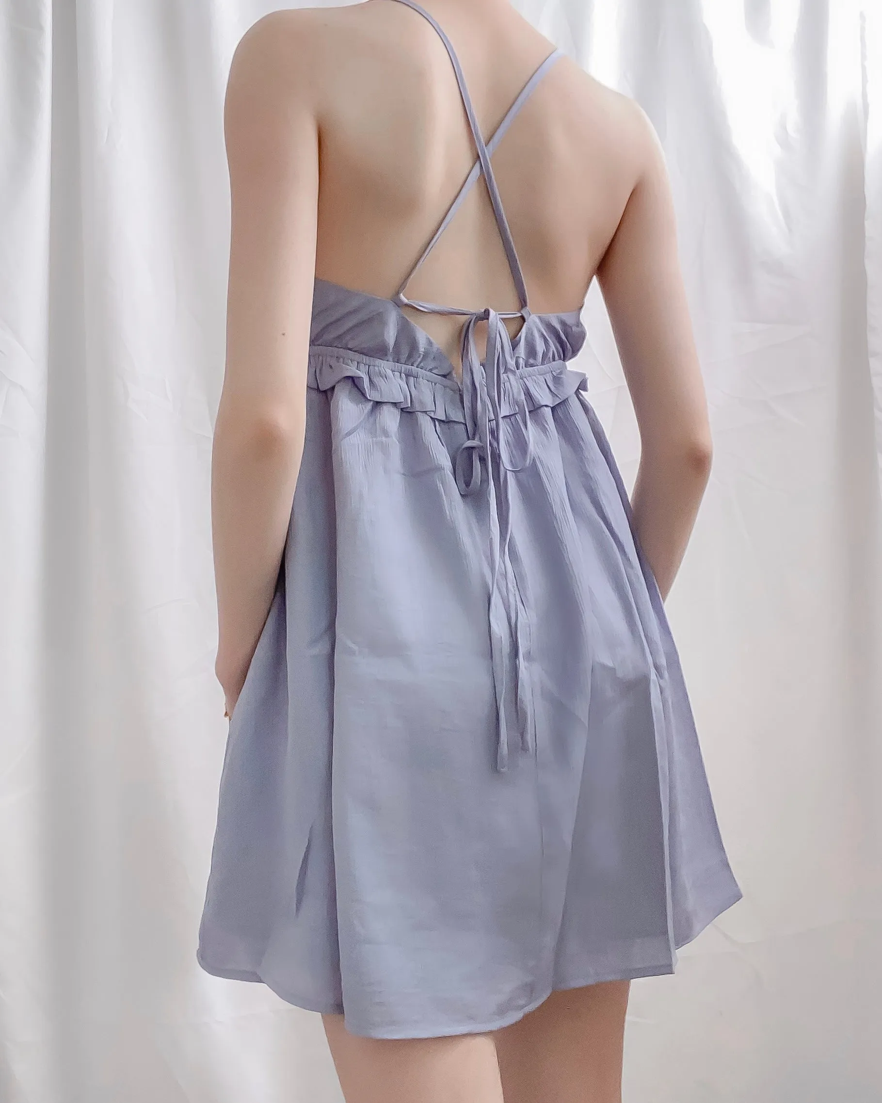 Leilani Blue Ruffled Strappy Back Sundress