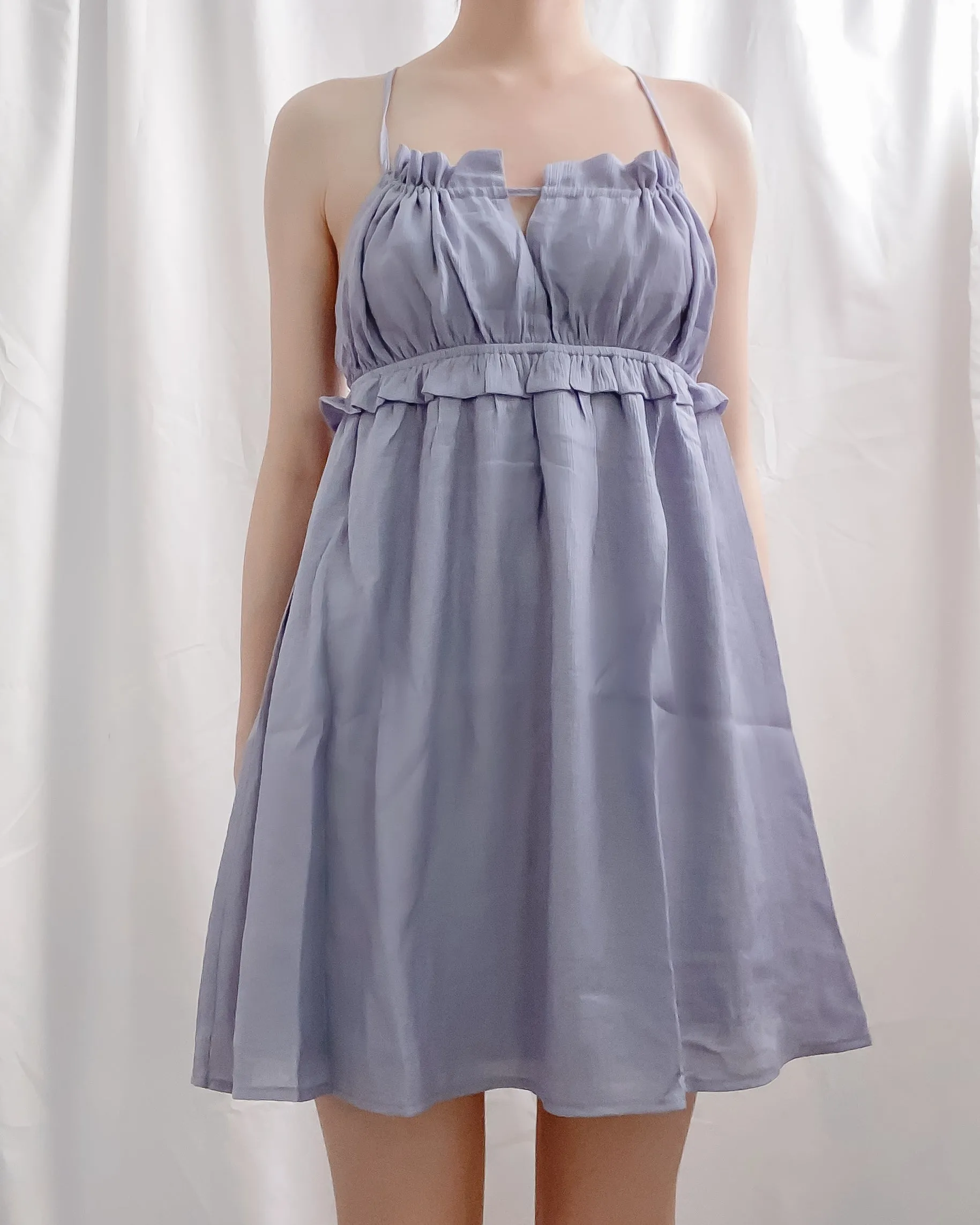 Leilani Blue Ruffled Strappy Back Sundress