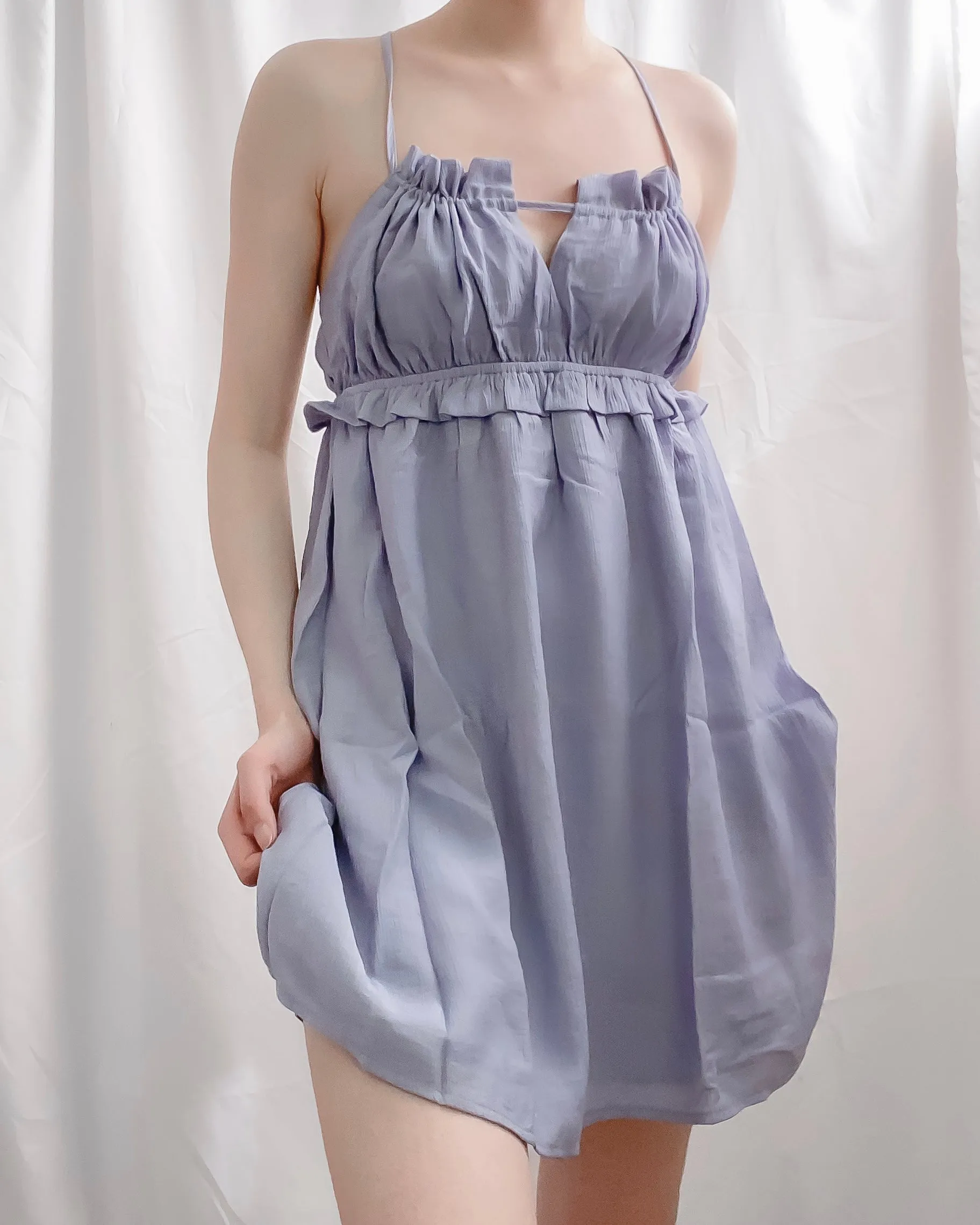 Leilani Blue Ruffled Strappy Back Sundress