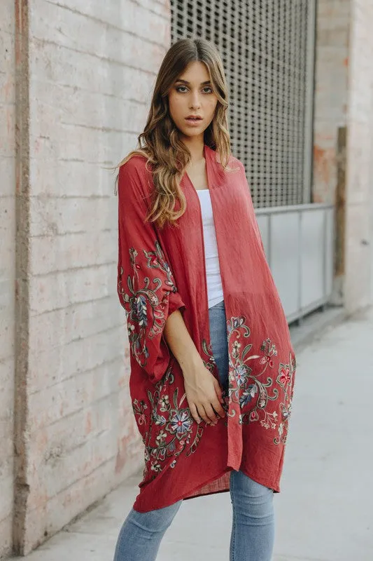 Long Floral Kimono Cardigan *Online Only*